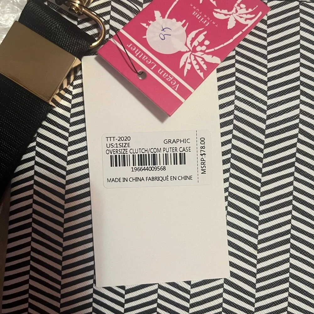 Trina Turk Black and White Oversized Clutch - Picture 6 of 7